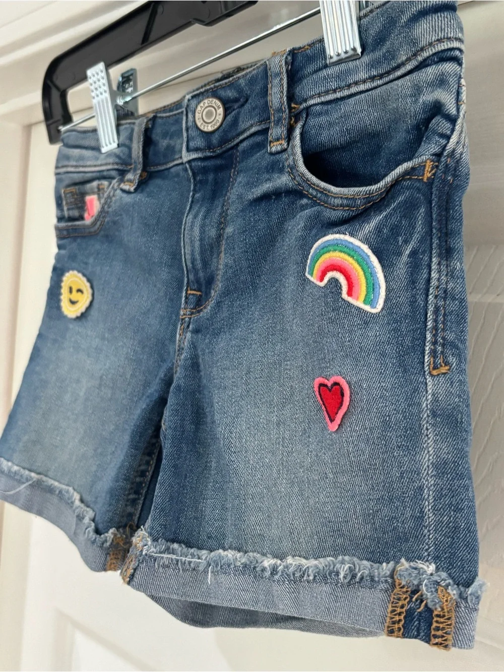 Gap Kids •  Girls Patch Denim Shorts Size 5